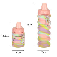 Składany bidon silikonowy 500ml tęczowy BPA FREE z uchwytem