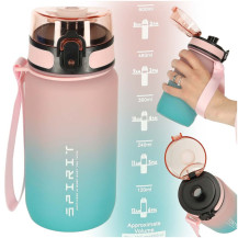 Bidon sportowy z ustnikiem i miarką 600ml BPA free różowo-niebieski