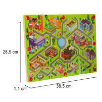 Magnetyczny labirynt planszowy miasto - gra podróżna 3+