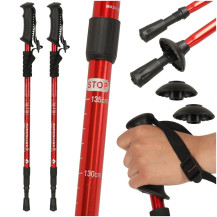 Kijki trekkingowe składane nordic walking 2 szt. - czerwone