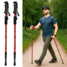 Kijki trekkingowe składane nordic walking 2 szt. - czerwone