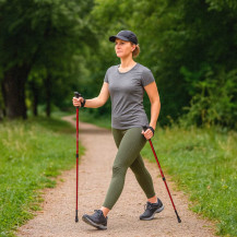 Kijki trekkingowe składane nordic walking 2 szt. - czerwone