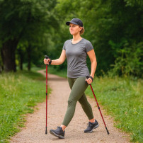 Kijki trekkingowe składane nordic walking 2 szt. - czerwone