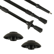 Kijki trekkingowe składane aluminiowe 65-135 cm, 2 sztuki czarne