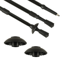 Kijki trekkingowe składane aluminiowe 65-135 cm, 2 sztuki czarne