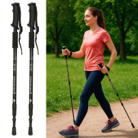 Kijki trekkingowe składane aluminiowe 65-135 cm, 2 sztuki czarne