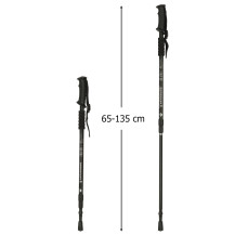 Kijki trekkingowe składane aluminiowe 65-135 cm, 2 sztuki czarne