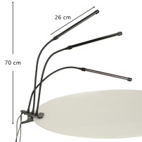 Lampa LED do roślin 3 ramiona, timer, IP54 - panel wzrostu