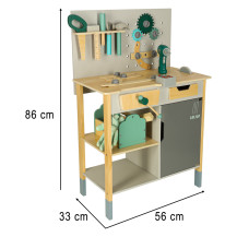 Warsztat drewniany LULILO fikso zestaw majsterkowicza 86 cm