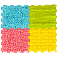 Mata sensoryczna puzzle montessori do masażu stóp 8 elementów pastelowe