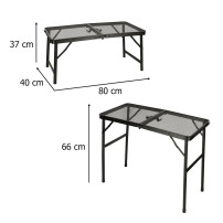 Stolik turystyczny LUARO składany 80x66 cm, aluminium, siatka