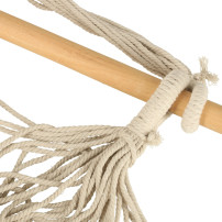 Krzesło brazylijskie wiszące z podnóżkiem 130 cm, beż