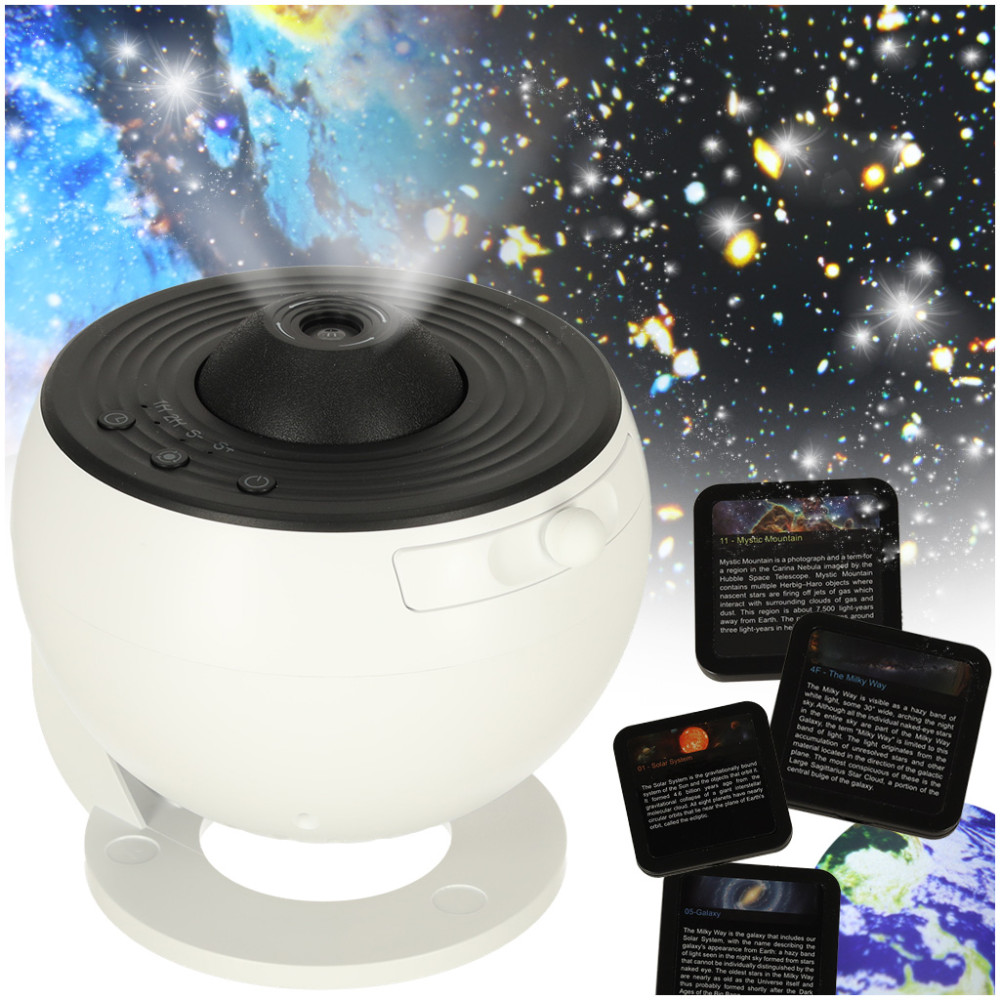 Projektor gwiazd nieba LED USB planetarium 12 dysków 360°