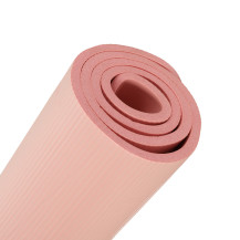 Mata do jogi i fitnessu 185x83 cm, gruba 1,5 cm, różowa z pokrowcem