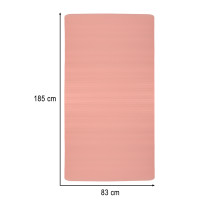 Mata do jogi i fitnessu 185x83 cm, gruba 1,5 cm, różowa z pokrowcem