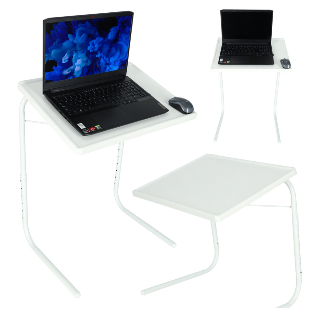 Stolik pod laptopa składany regulowany 50-69 cm biały