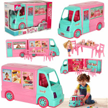 Kamper food truck dla lalek zestaw 21 el. - zabawka 3+