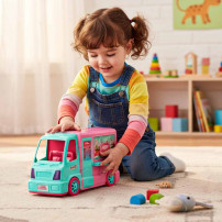 Kamper food truck dla lalek zestaw 21 el. - zabawka 3+