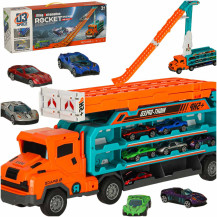 Laweta transporter tor wyścigowy 6 aut pomarańczowa, 3+