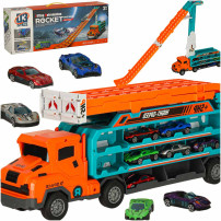 Laweta transporter tor wyścigowy 6 aut pomarańczowa, 3+