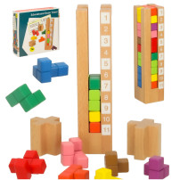 Klocki drewniane montessori układanka edukacyjna dla dzieci 3+