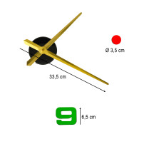 Zegar ścienny naklejany DIY 80-90 cm złote wskazówki kolorowy