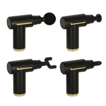 Pistolet do masażu 4w1 z LED, 6 poziomów mocy - czarny