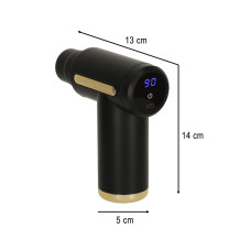 Pistolet do masażu 4w1 z LED, 6 poziomów mocy - czarny