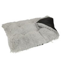 Legowisko pluszowe shaggy dla psa i kota 115x80 cm, szare