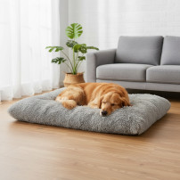 Legowisko pluszowe shaggy dla psa i kota 115x80 cm, szare
