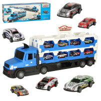 TIR laweta transporter XXL z torem wyścigowym i 10 autami