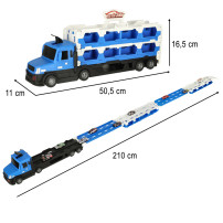 TIR laweta transporter XXL z torem wyścigowym i 10 autami