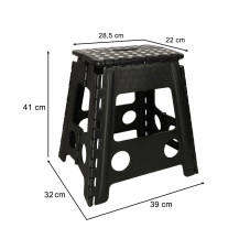 Stołek taboret składany antypoślizgowy 39,5 cm czarny