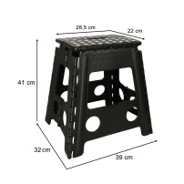 Stołek taboret składany antypoślizgowy 39,5 cm czarny
