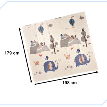Mata edukacyjna piankowa dwustronna składana słonie las 180x200 cm