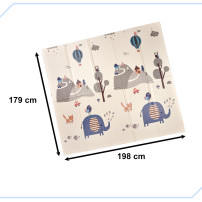 Mata edukacyjna piankowa dwustronna składana słonie las 180x200 cm