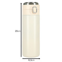 Kubek termiczny z ustnikiem i wyświetlaczem LED 350ml beżowy