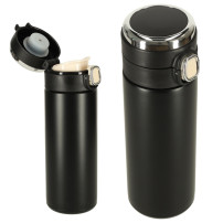 Kubek bidon termiczny z ustnikiem termos LED 350ml czarny