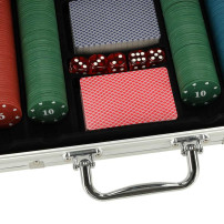 Poker zestaw 500 żetonów w walizce - 2 talie kart i kości