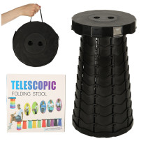 Składany taboret turystyczny teleskopowy 200 kg - czarny