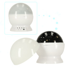 Lampka nocna projektor gwiazd 2w1 USB biała - gwiazdki w pokoju