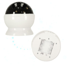 Lampka nocna projektor gwiazd 2w1 USB biała - gwiazdki w pokoju