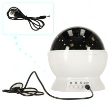Lampka nocna projektor gwiazd 2w1 USB biała - gwiazdki w pokoju