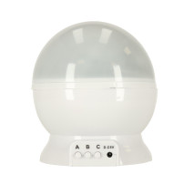 Lampka nocna projektor gwiazd 2w1 USB biała - gwiazdki w pokoju