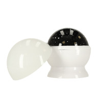 Lampka nocna projektor gwiazd 2w1 USB biała - gwiazdki w pokoju