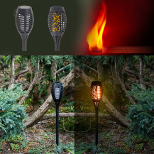 Lampy solarne ogrodowe pochodnie 12LED 4szt. - oświetlenie ogrodu