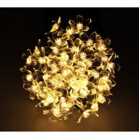 Solarne lampki ogrodowe kwiatki 7m 50 LED ciepły biały