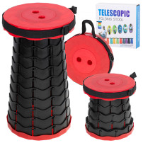 Krzesło składane taboret teleskopowy turystyczny czerwony 200 kg