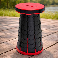 Krzesło składane taboret teleskopowy turystyczny czerwony 200 kg