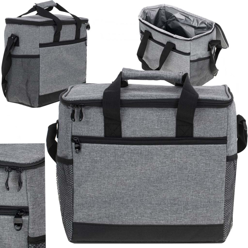 Torba termiczna na lunch 16L szara - izolacyjna torba śniadaniowa